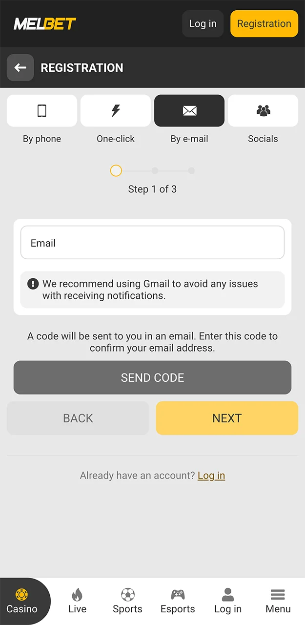 Please ensure you provide accurate information when registering with Melbet.